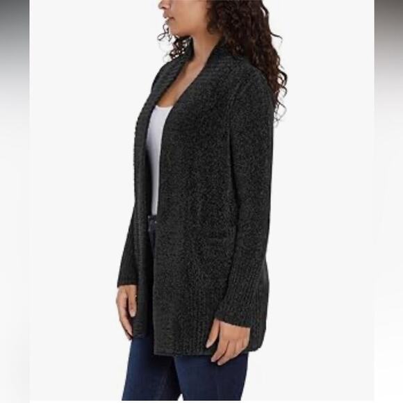 2 for $15 😍 Orvis Chenille Open Front Cardigan – Black – Size XS – EUC - Picture 2 of 8